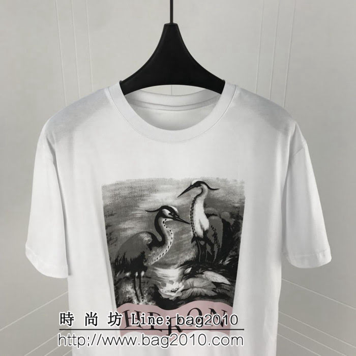 Heron Preston 18ss新款 仙鶴印花 寬鬆版 純棉短袖 男女同款 ydi1834